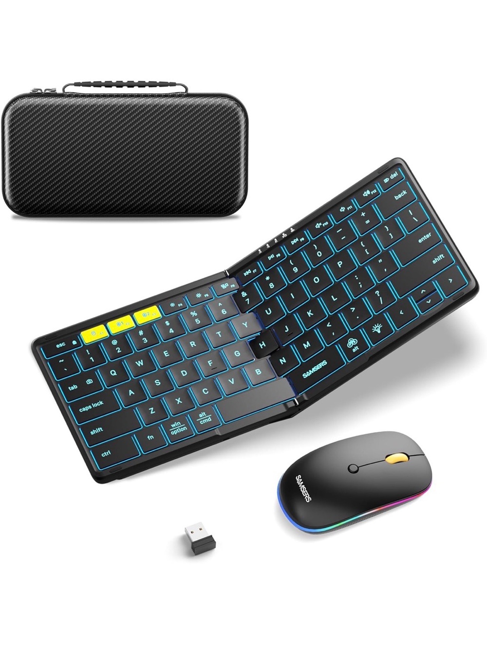 Foldable Backlit Keyboard/Mouse (Windows, Mac, Android) - New in Box